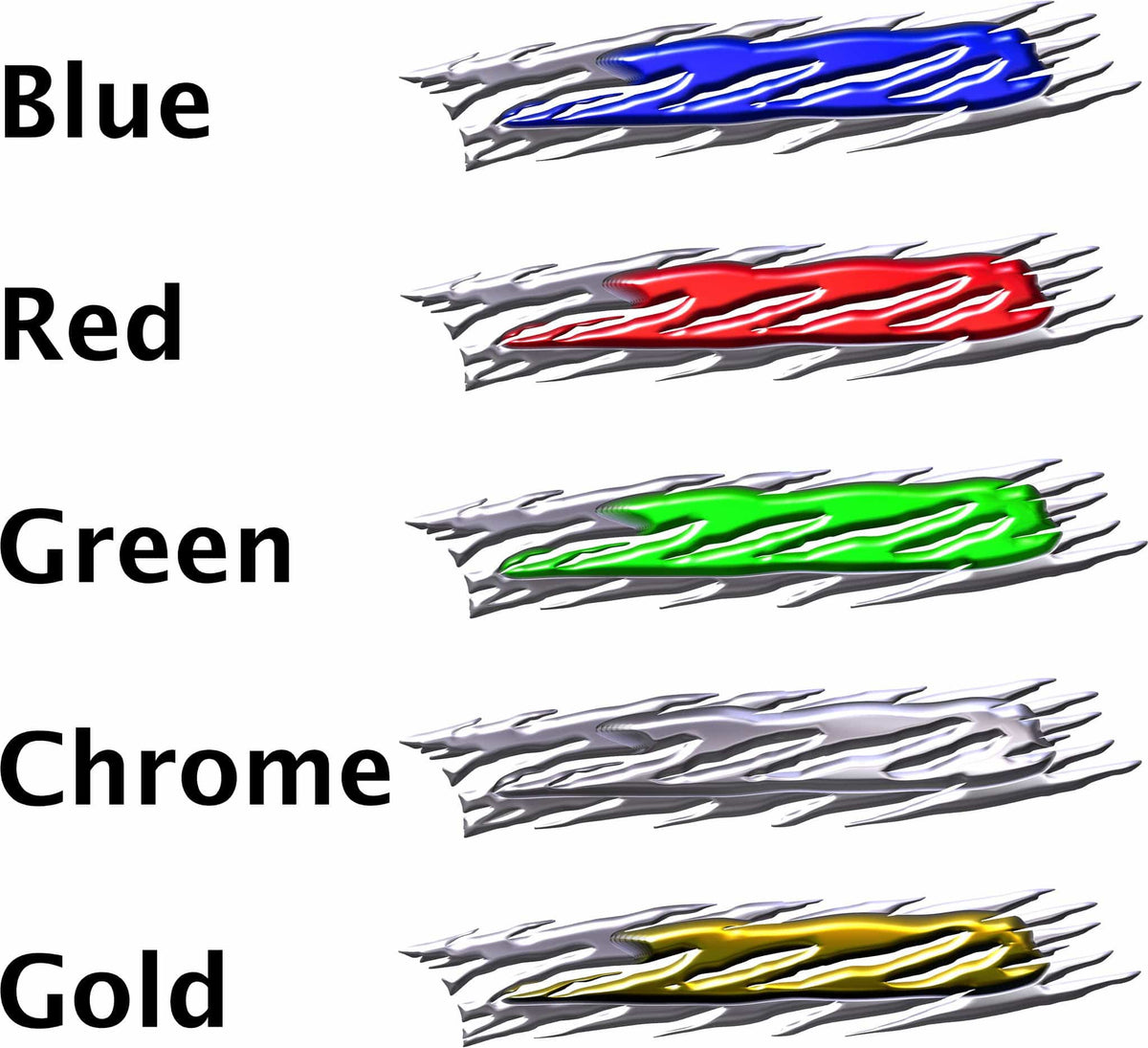 3d flame decals color chart
